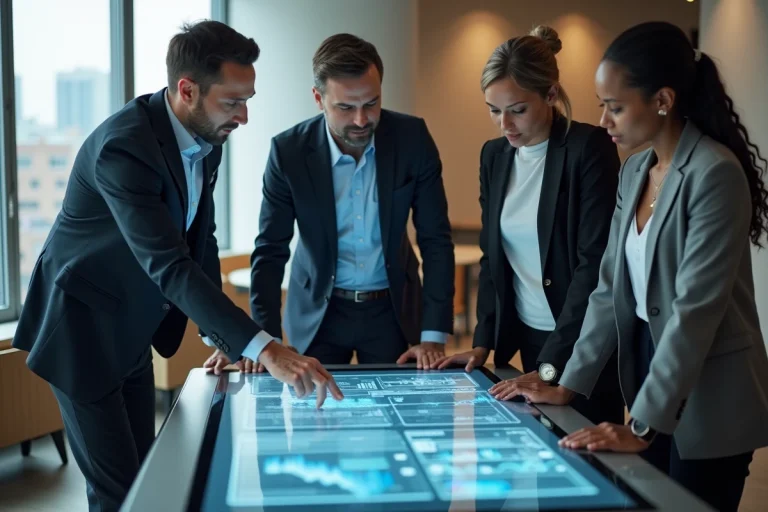 Groupe de professionnels lors d'une réunion d'équipe en entreprise