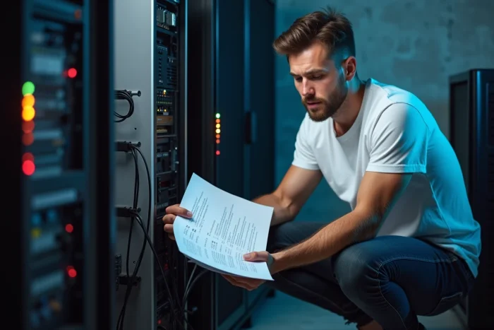 Jeune homme évaluant les options d'hébergement local versus cloud payant pour sa solution domotique Tuya