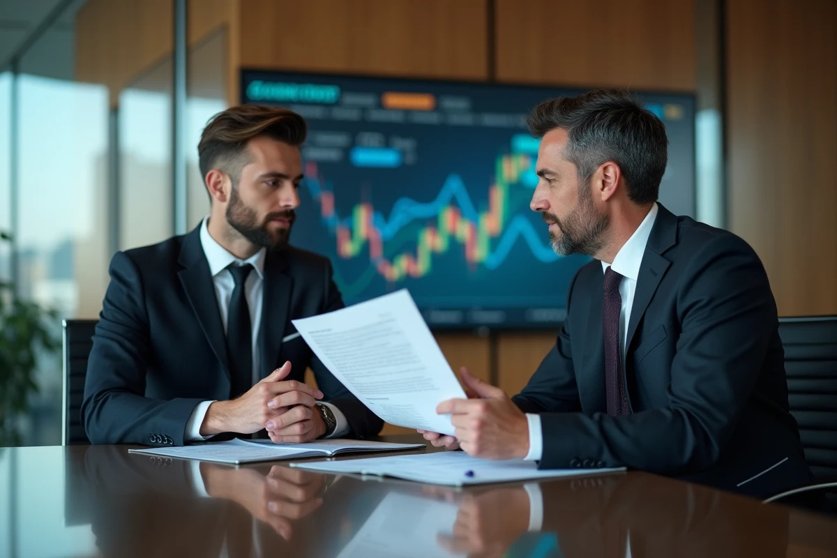Gestionnaire bancaire discutant d